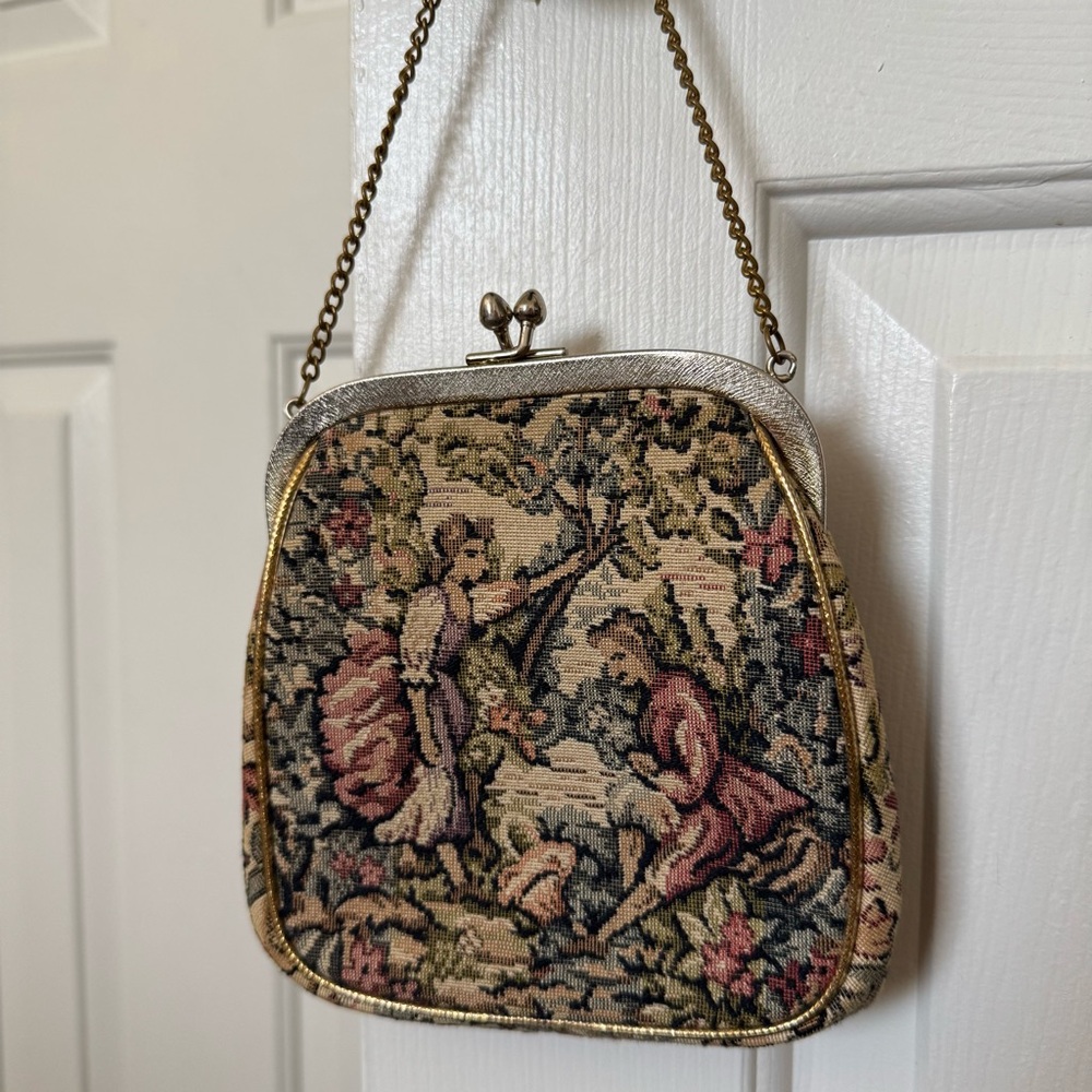 Vintage Needlepoint Tapestry Purse